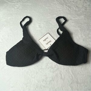 Andie x Mindy The Amor Bikini Top Swimsuit Black Size Large NWT